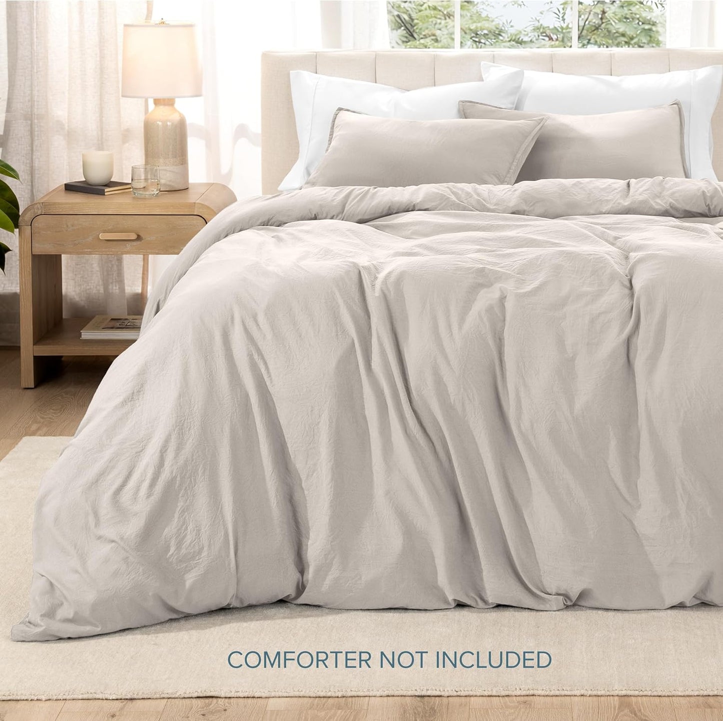 Microfiber Duvet Cover Set - Ultra Soft Washed Microfiber - Twin/Twin Extra Long - Linen-Like Look - Easy Care - Breathable Fabric - Our Softest Duvet Cover Set (Twin/Twin XL, Fog)