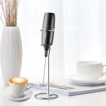 Single Serve Coffee Maker Brewer with Milk Frother,12Oz Personal Coffee Machine for Capsule Pod Ground Coffee,Fast Brew Tech for Coffee or Tea,Black